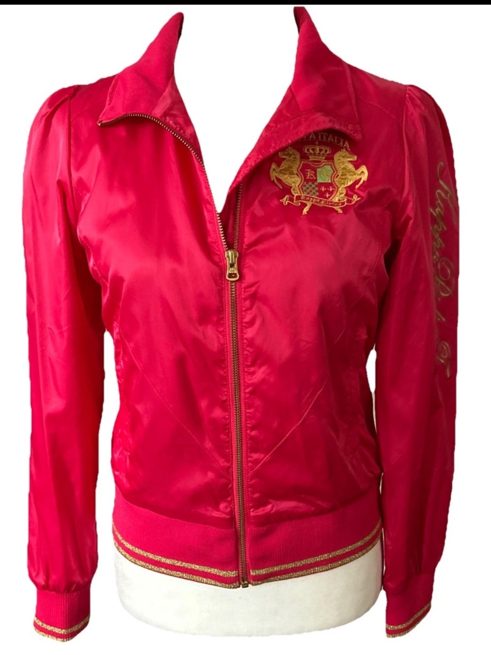 Kappa Italia track suit Jacket Ladies M Pink And Gold Jetsetter Zip front LNWOT